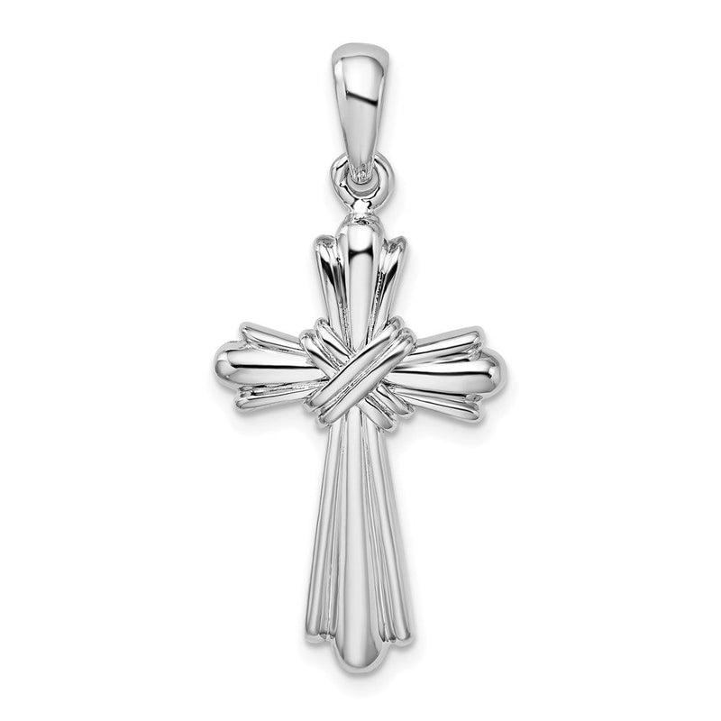 Sterlingsilber De-ani Rhodiniert mit X-center Knospend Kreuz Anhänger