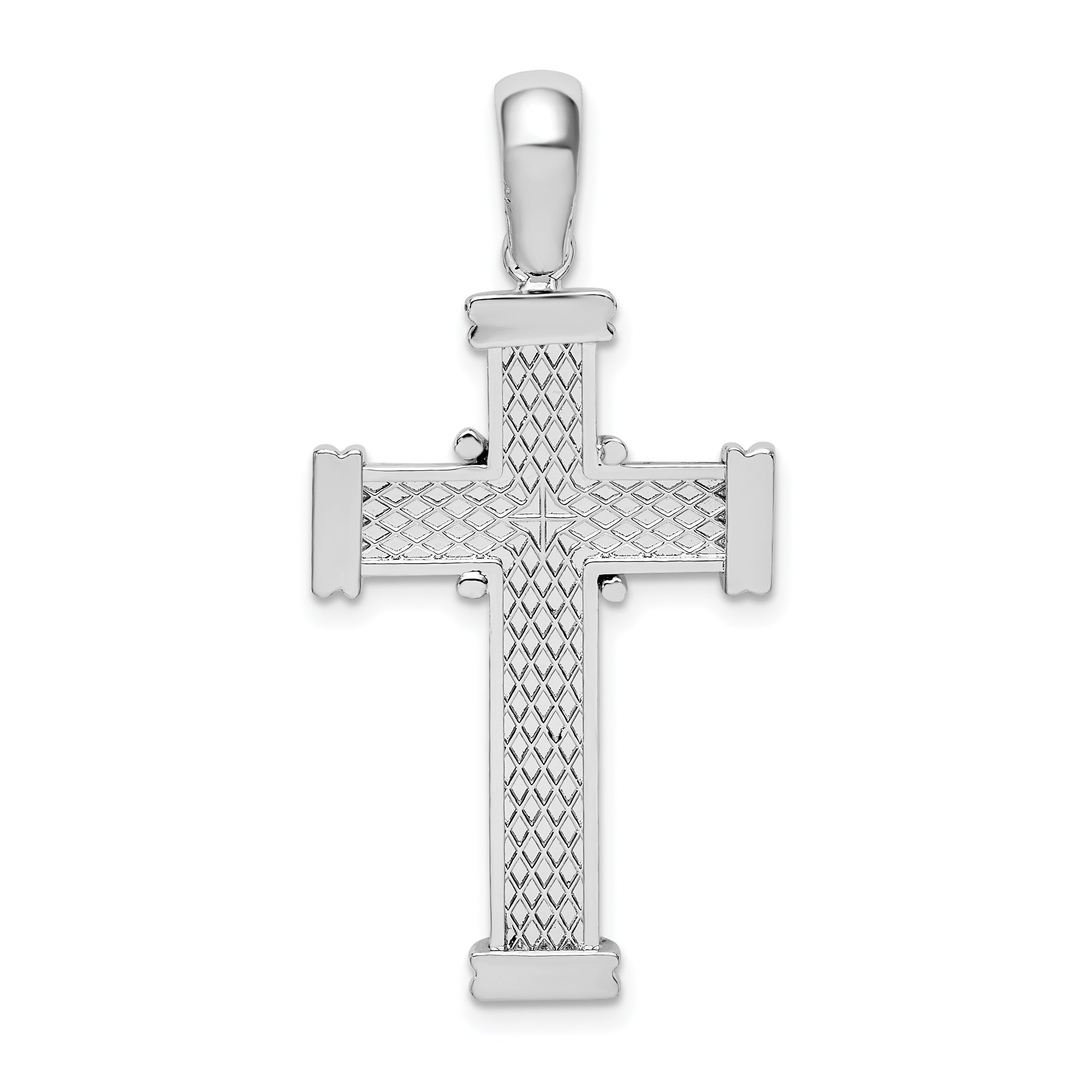 Sterlingsilber De-ani mit Endcaps und X-center Lateinisch Kreuz Anhänger