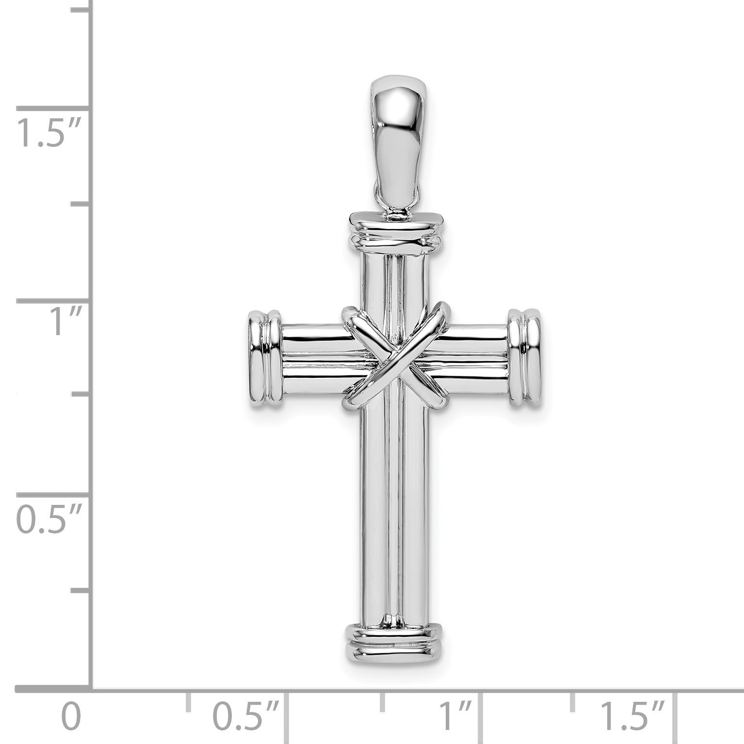 Sterlingsilber De-ani mit Endcaps und X-center Lateinisch Kreuz Anhänger