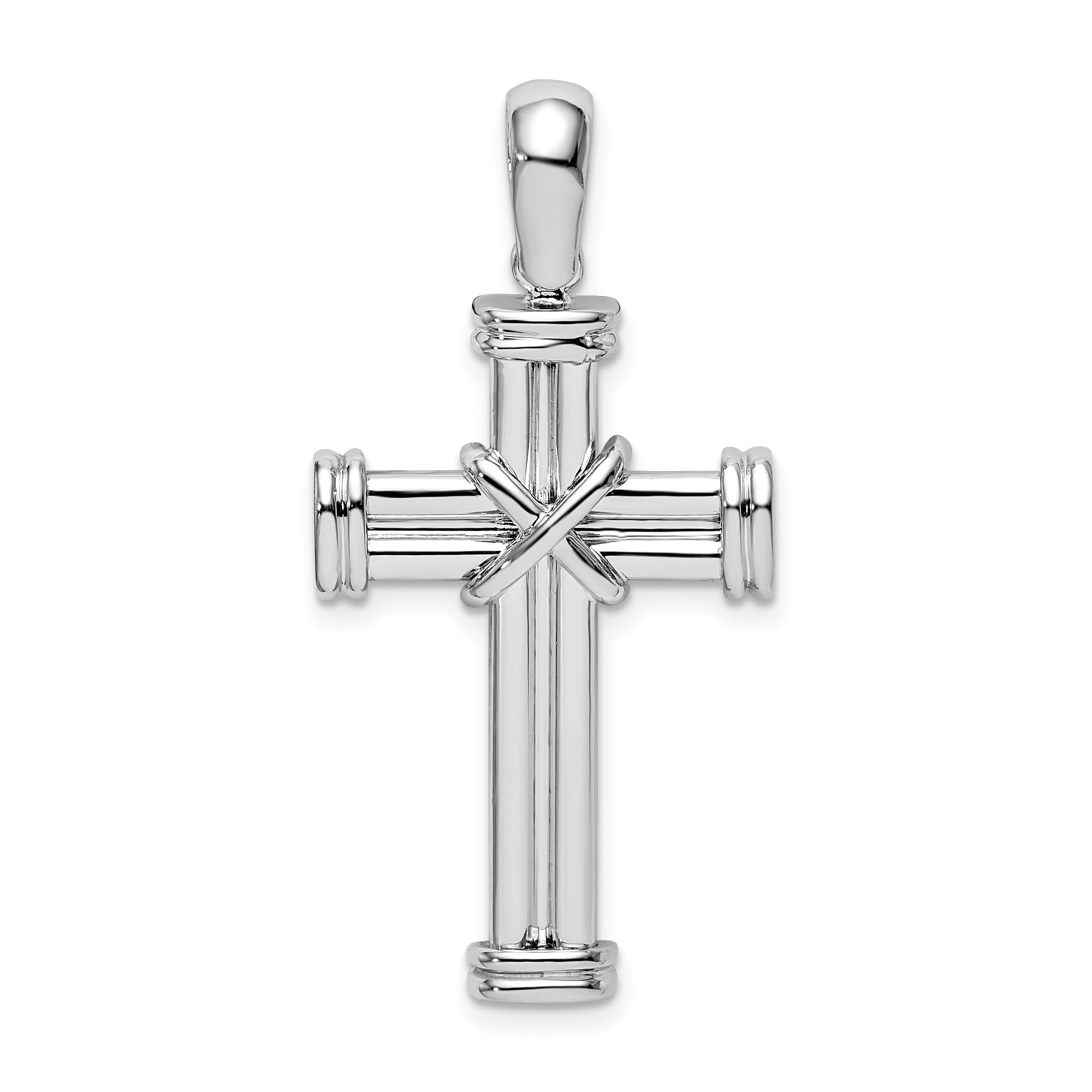 Sterlingsilber De-ani mit Endcaps und X-center Lateinisch Kreuz Anhänger