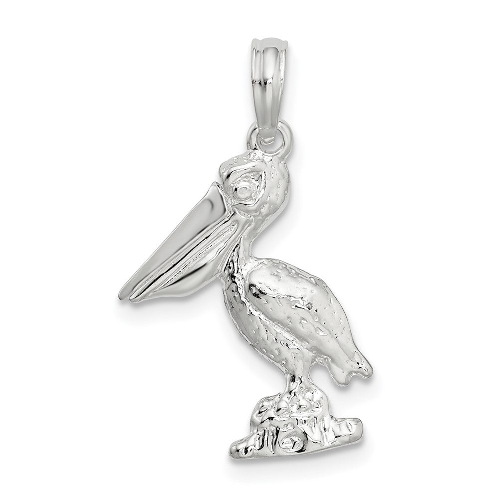 Sterlingsilber De-ani Klein 3d Standing Beweglich Mouth Pelican Anhänger