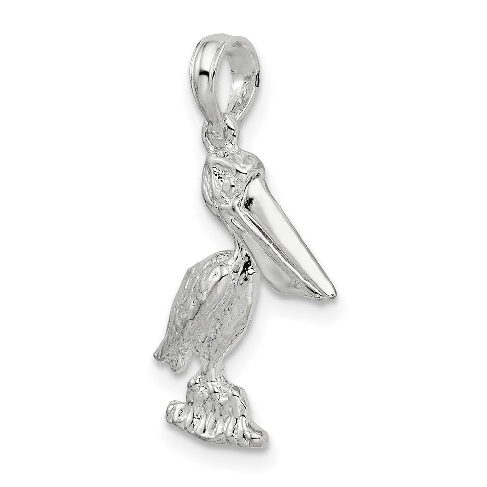Sterlingsilber De-ani Klein 3d Standing Beweglich Mouth Pelican Anhänger