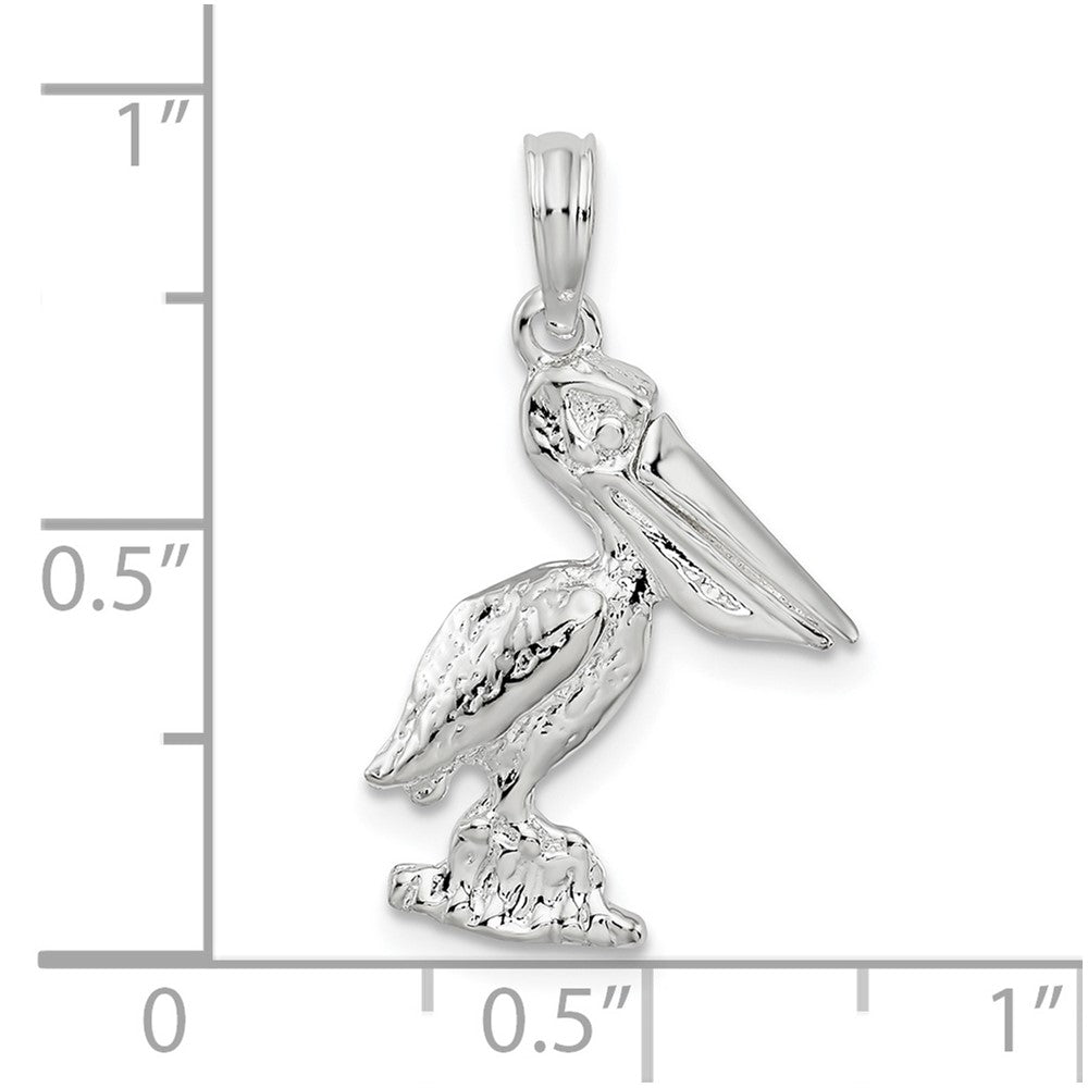 Sterlingsilber De-ani Klein 3d Standing Beweglich Mouth Pelican Anhänger