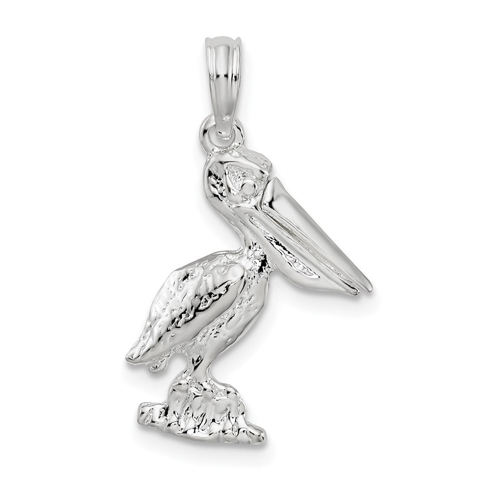 Sterlingsilber De-ani Klein 3d Standing Beweglich Mouth Pelican Anhänger