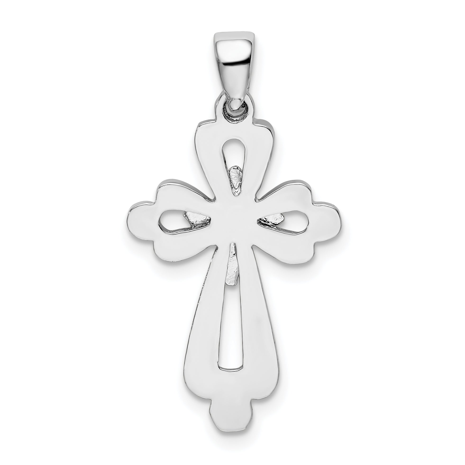 Sterlingsilber De-ani Rhodiniert Fantasie Ausgeschnitten Kreuz Anhänger
