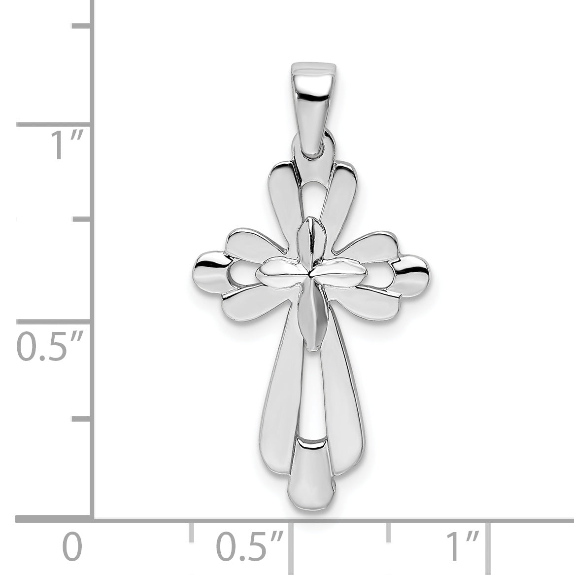 Sterlingsilber De-ani Rhodiniert Fantasie Ausgeschnitten Kreuz Anhänger