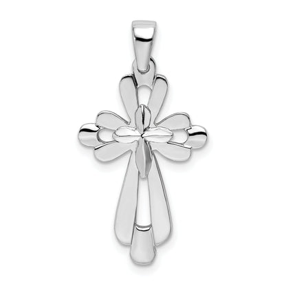 Sterlingsilber De-ani Rhodiniert Fantasie Ausgeschnitten Kreuz Anhänger