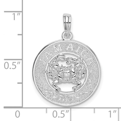 Sterlingsilber De-ani Rhodiniert Jamaica Rund Kreis mit Krabbe Anhänger