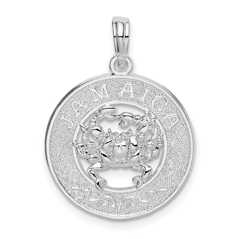 Sterlingsilber De-ani Rhodiniert Jamaica Rund Kreis mit Krabbe Anhänger
