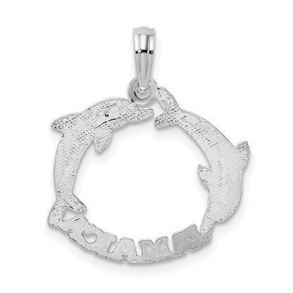 Sterlingsilber De-ani Rhodiniert Jamaica 2 Springend Dolphins Anhänger