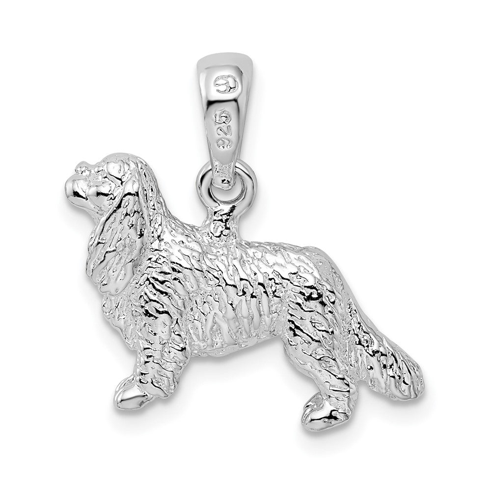 Sterlingsilber De-ani Rhodiniert 3d Cavalier King Charles Spaniel Anhänger