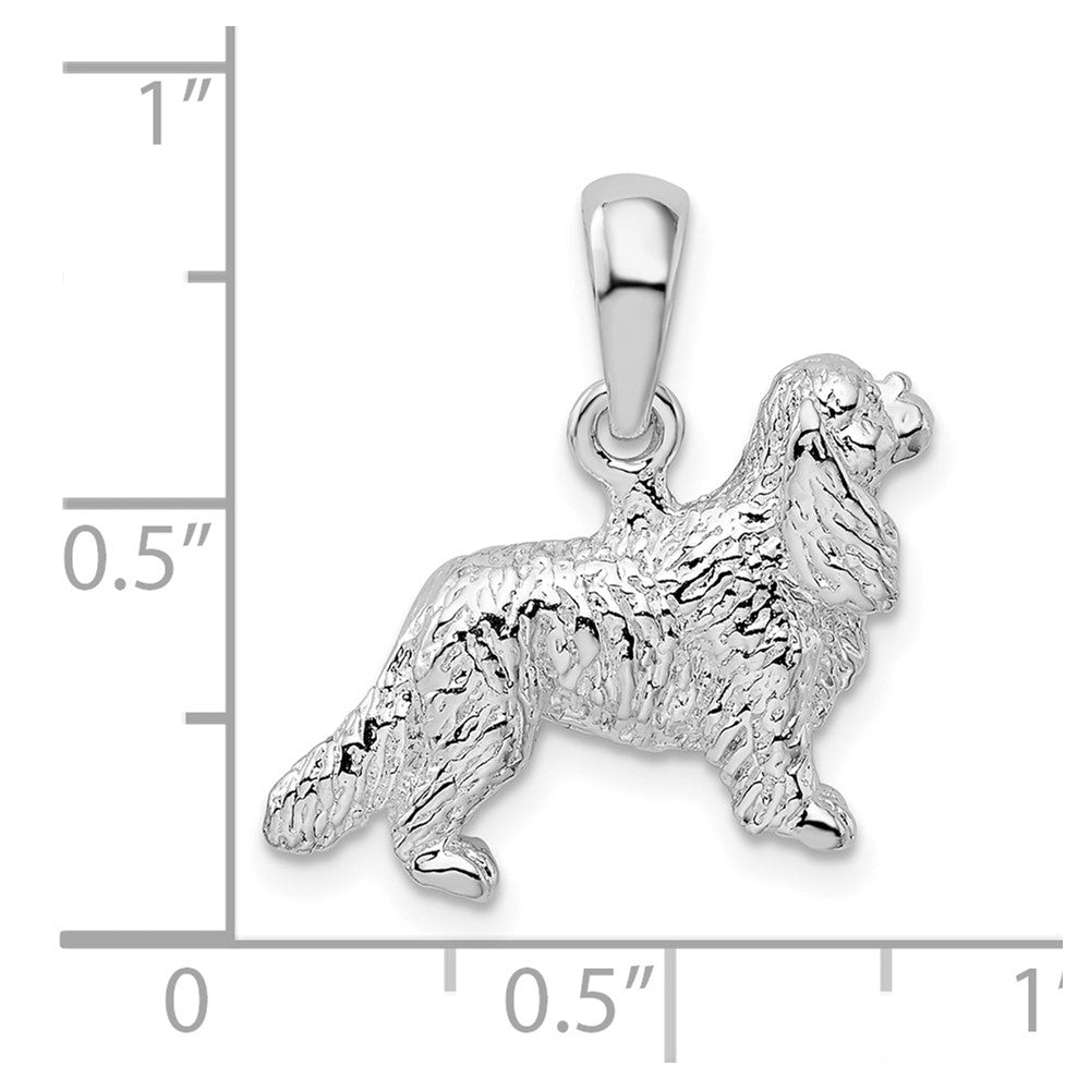 Sterlingsilber De-ani Rhodiniert 3d Cavalier King Charles Spaniel Anhänger
