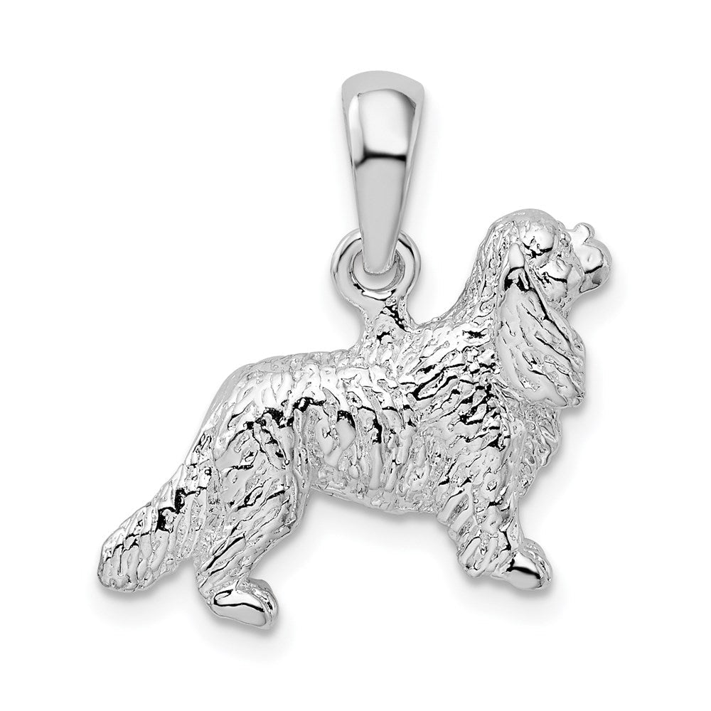 Sterlingsilber De-ani Rhodiniert 3d Cavalier King Charles Spaniel Anhänger