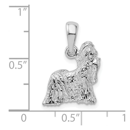 Sterlingsilber De-ani Rhodiniert Strukturiert 3d Shih Tzu Hund Anhänger