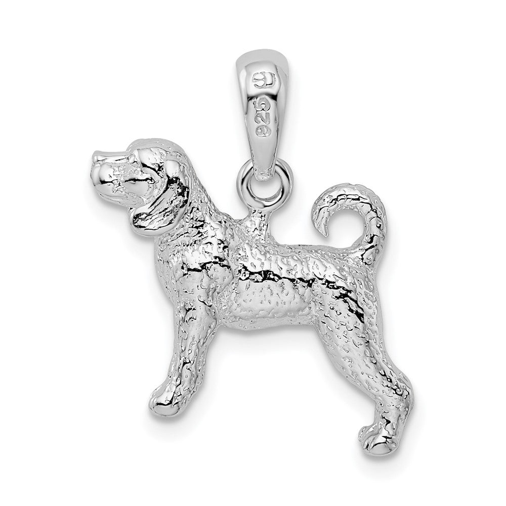 Sterlingsilber De-ani Rhodiniert Strukturiert 3d Beagle Anhänger