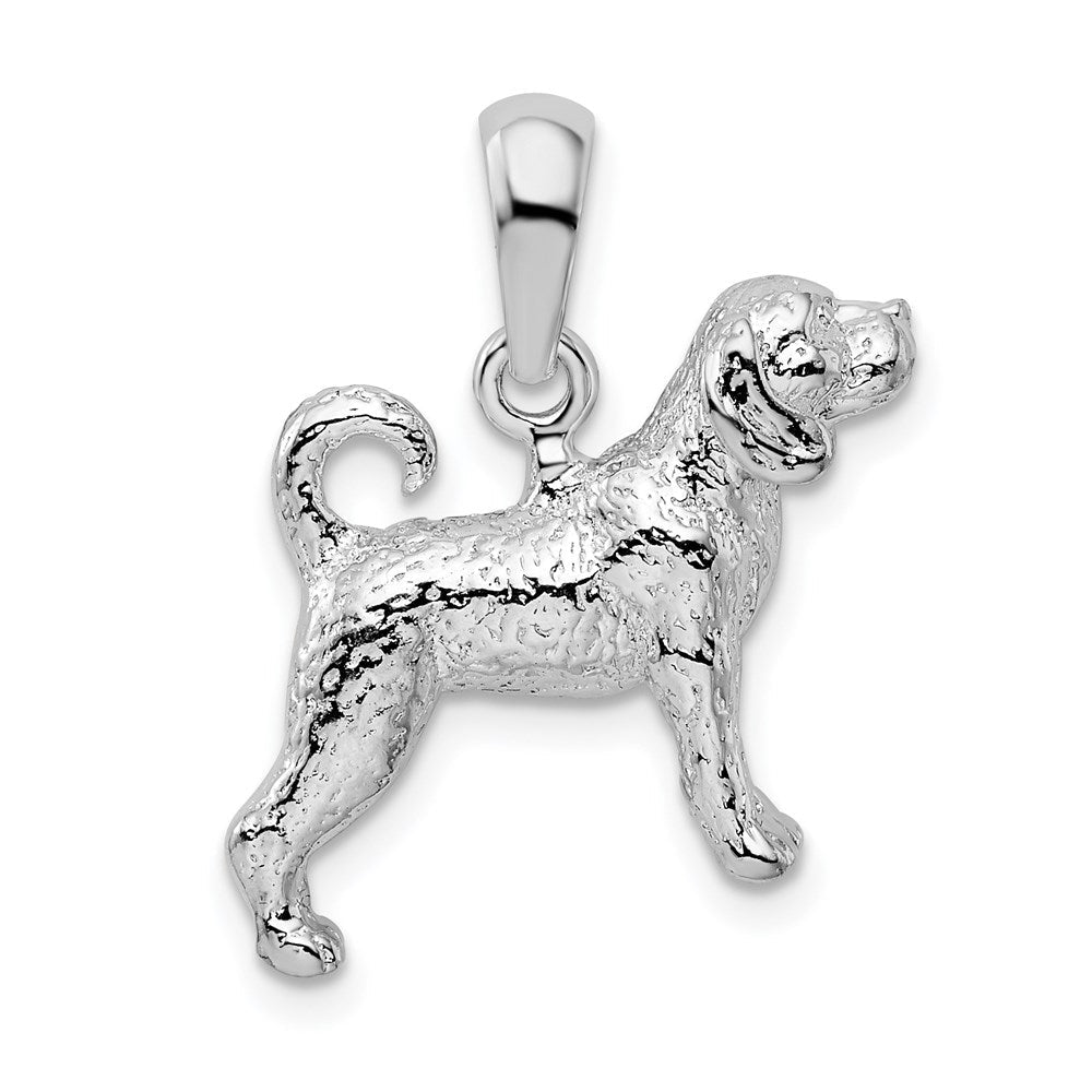 Sterlingsilber De-ani Rhodiniert Strukturiert 3d Beagle Anhänger