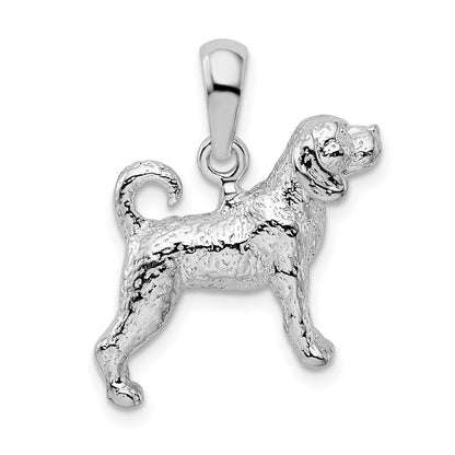 Sterlingsilber De-ani Rhodiniert Strukturiert 3d Beagle Anhänger