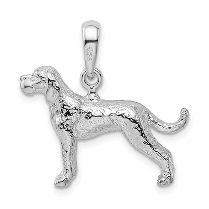 Sterlingsilber De-ani Rhodiniert Strukturiert 3d English Pointer Hund Anhänger