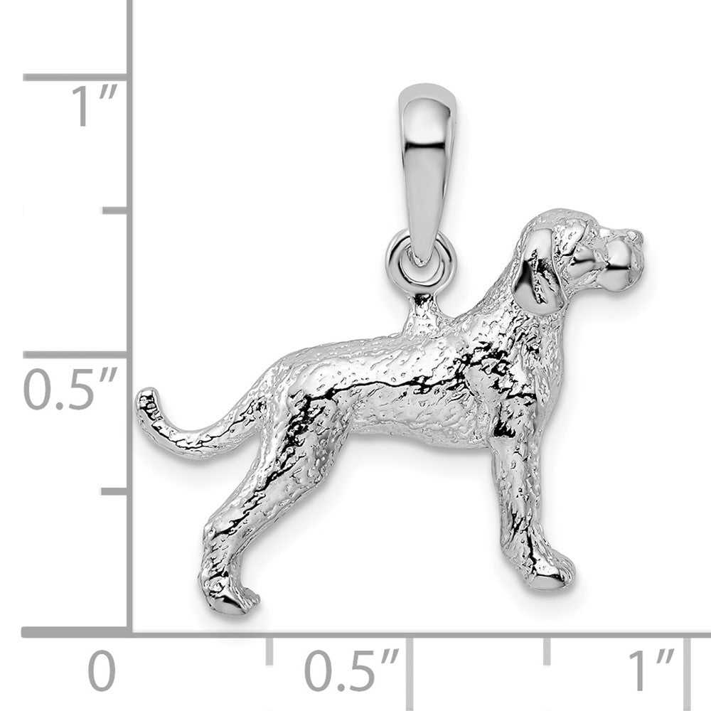 Sterlingsilber De-ani Rhodiniert Strukturiert 3d English Pointer Hund Anhänger