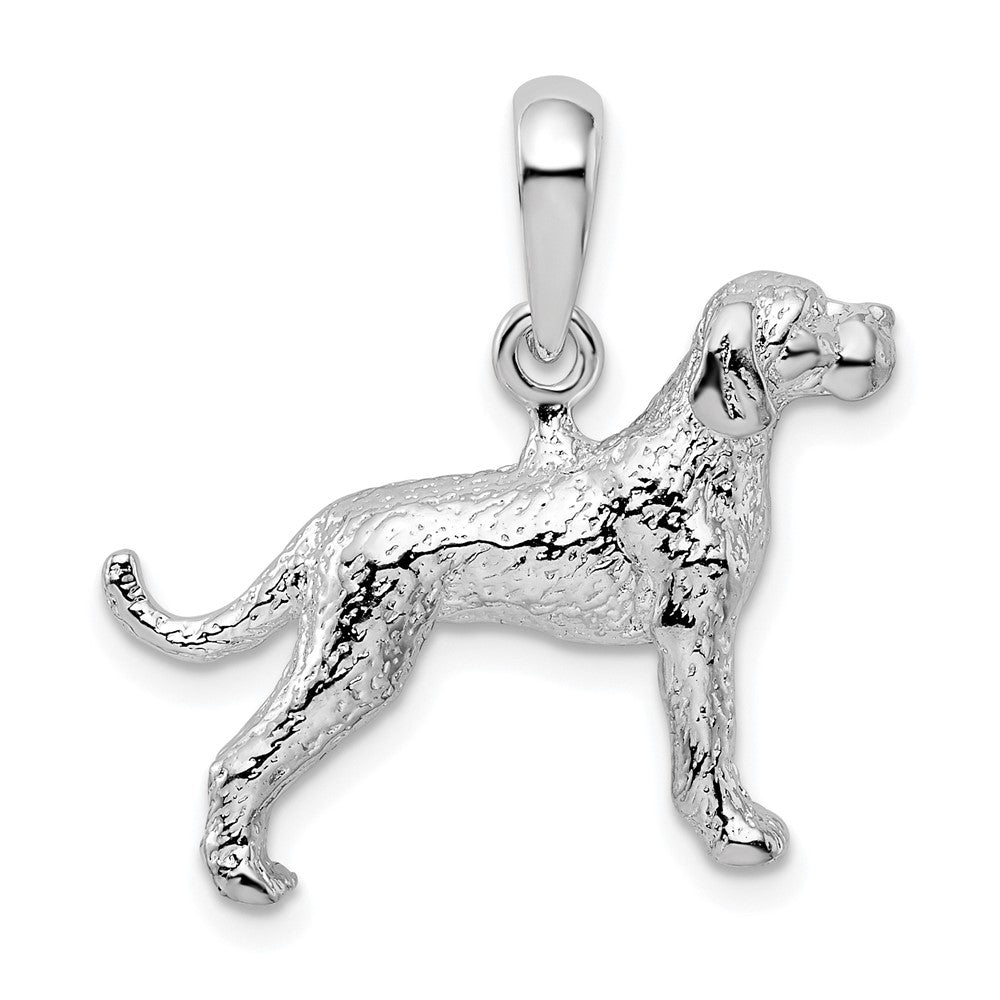 Sterlingsilber De-ani Rhodiniert Strukturiert 3d English Pointer Hund Anhänger