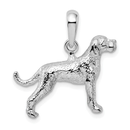 Sterlingsilber De-ani Rhodiniert Strukturiert 3d English Pointer Hund Anhänger