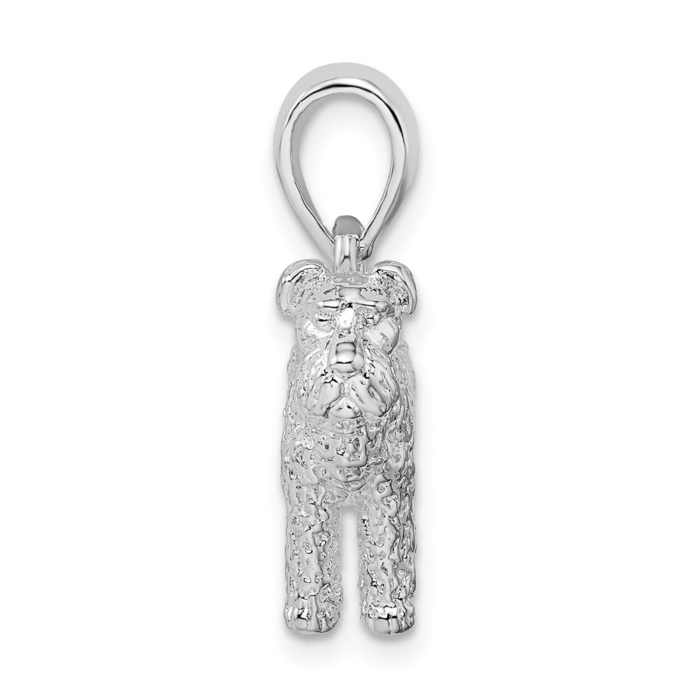 Sterlingsilber De-ani Rhodiniert Strukturiert 3d Welsh Terrier Anhänger