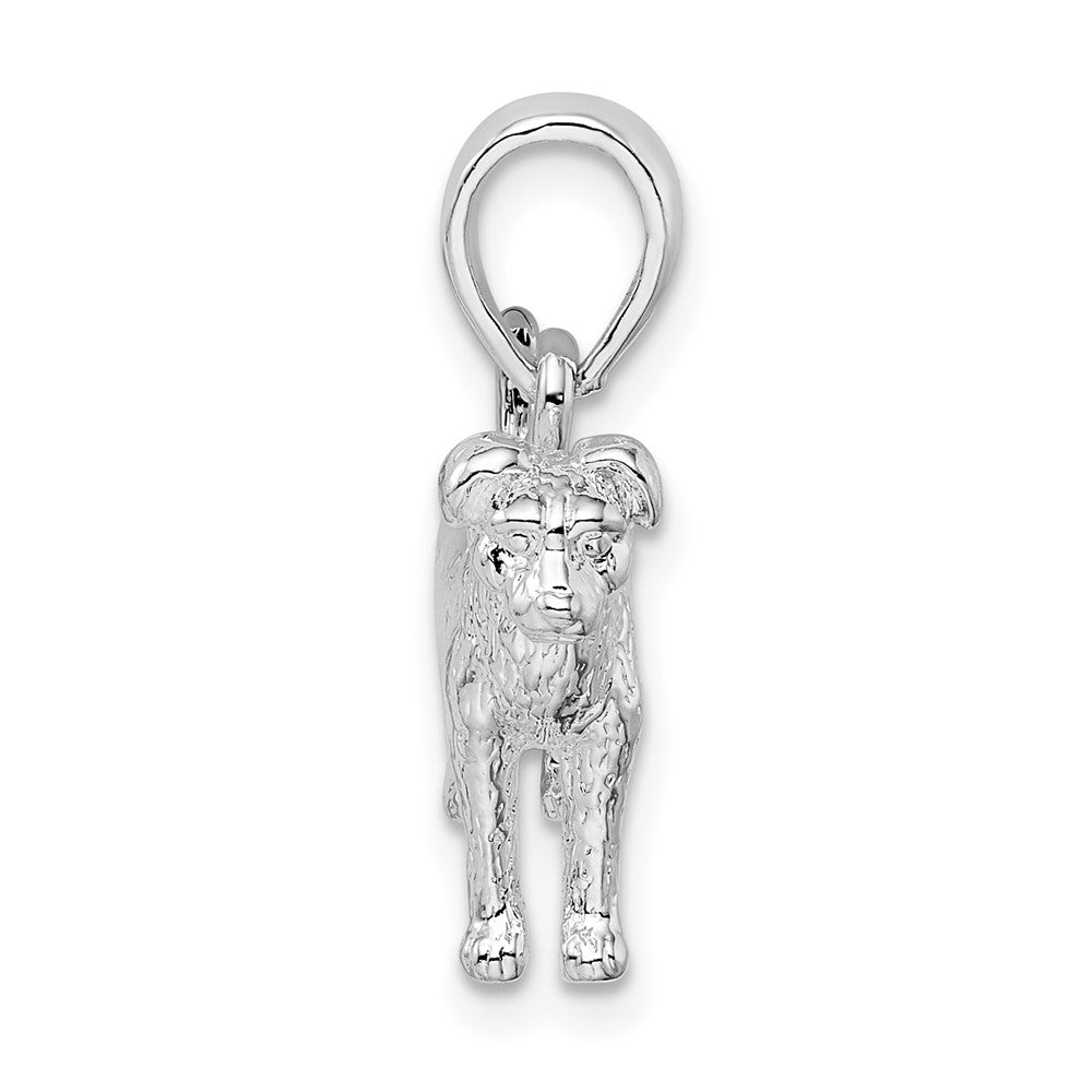Sterlingsilber De-ani Rhodiniert Strukturiert 3d Jack Russell Terrier Anhänger