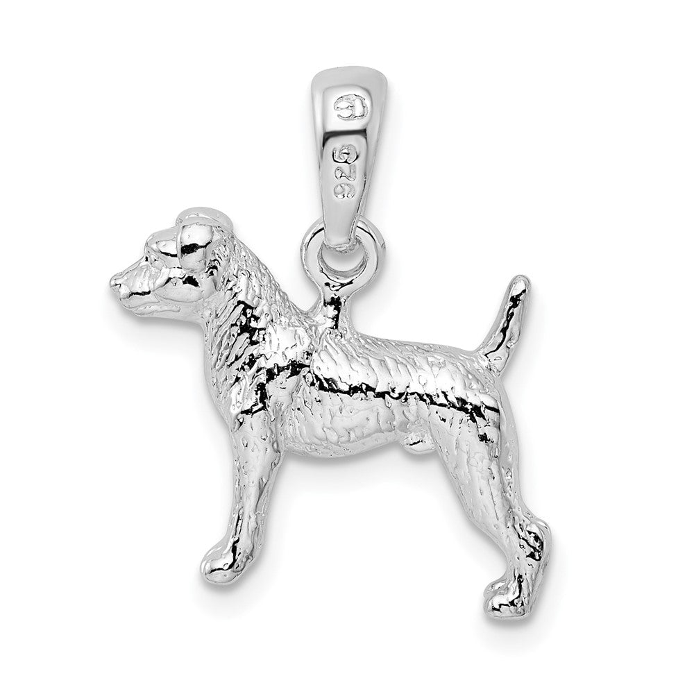 Sterlingsilber De-ani Rhodiniert Strukturiert 3d Jack Russell Terrier Anhänger