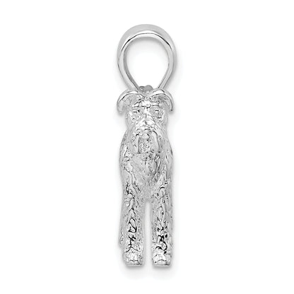 Sterlingsilber De-ani Rhodiniert Strukturiert 3d Airedale Terrier Anhänger