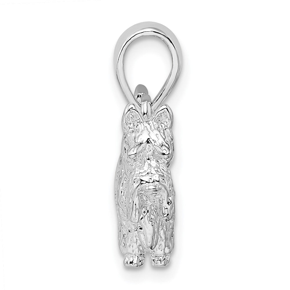 Sterlingsilber De-ani Rhodiniert Strukturiert 3d Scottish Terrier Anhänger