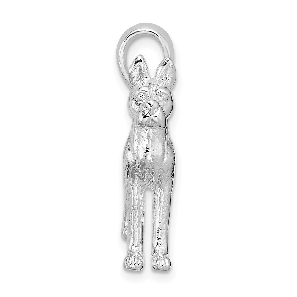 Sterlingsilber De-ani Rhodiniert Strukturiert 3d Great Dane Anhänger