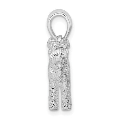 Sterlingsilber De-ani Rhodiniert Strukturiert 3d Kerry Blau Terrier Anhänger