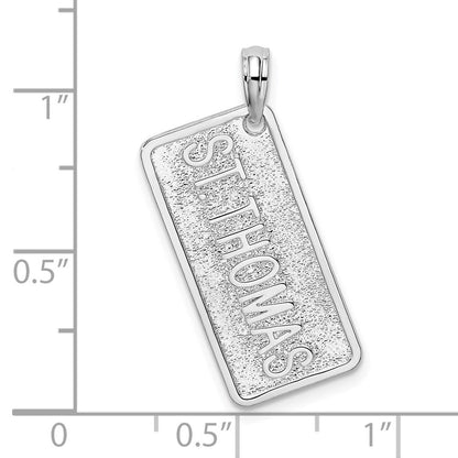 Sterlingsilber De-ani Rhodiniert St. Thomas License Platte Anhänger