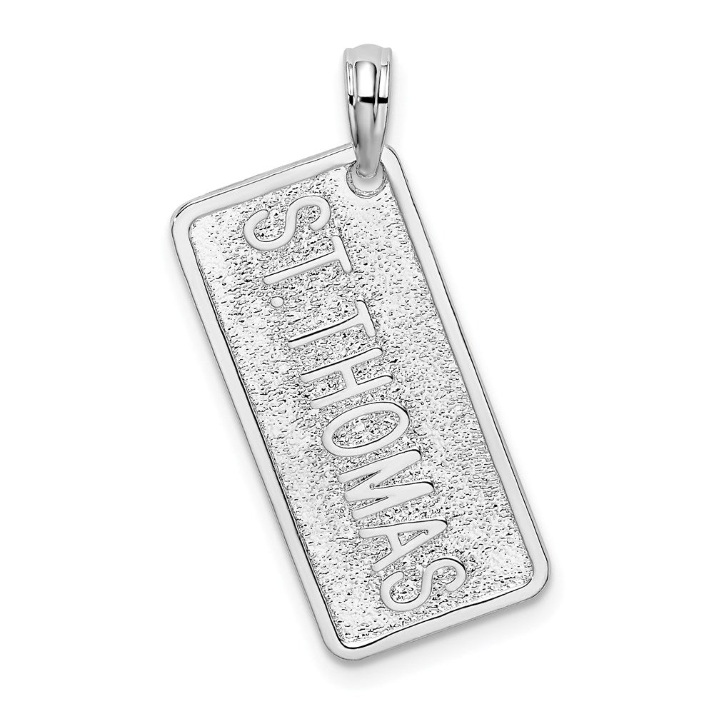 Sterlingsilber De-ani Rhodiniert St. Thomas License Platte Anhänger
