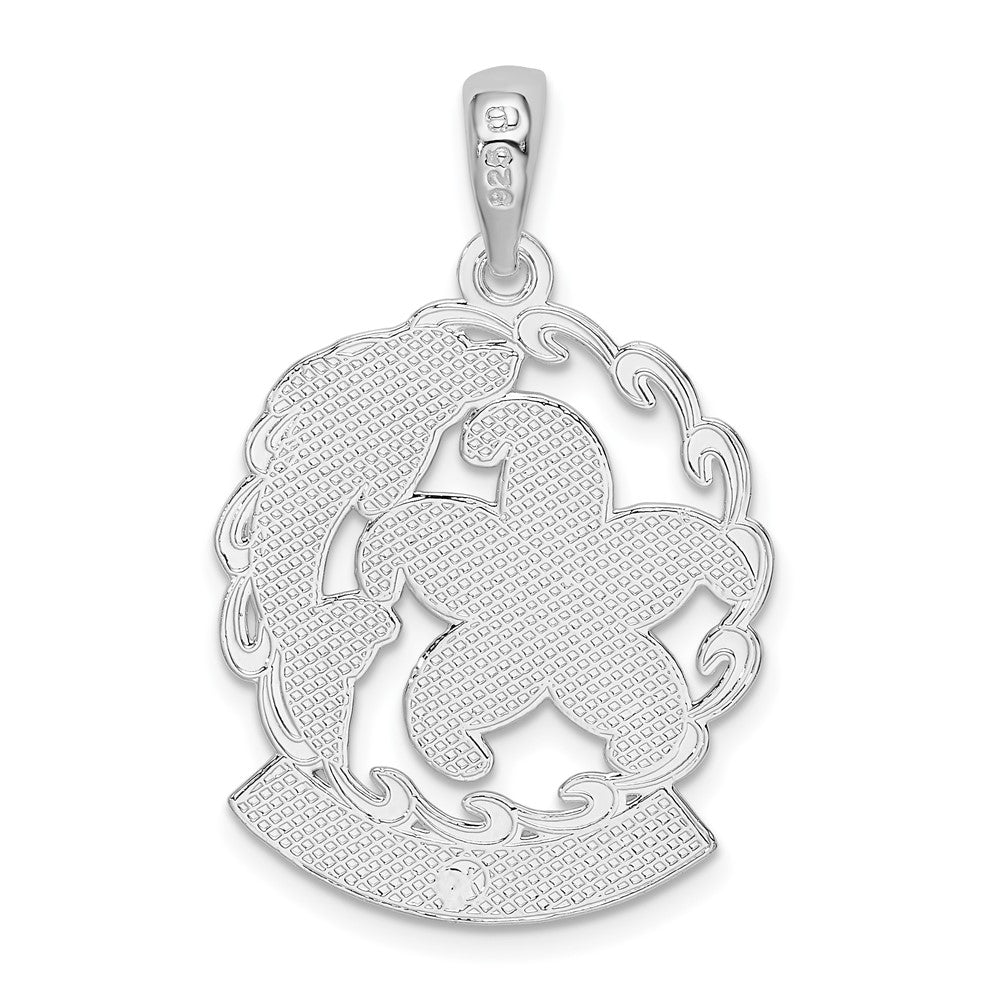 Sterlingsilber De-ani Rhodiniert St. Thomas Seestern und Delfin Anhänger
