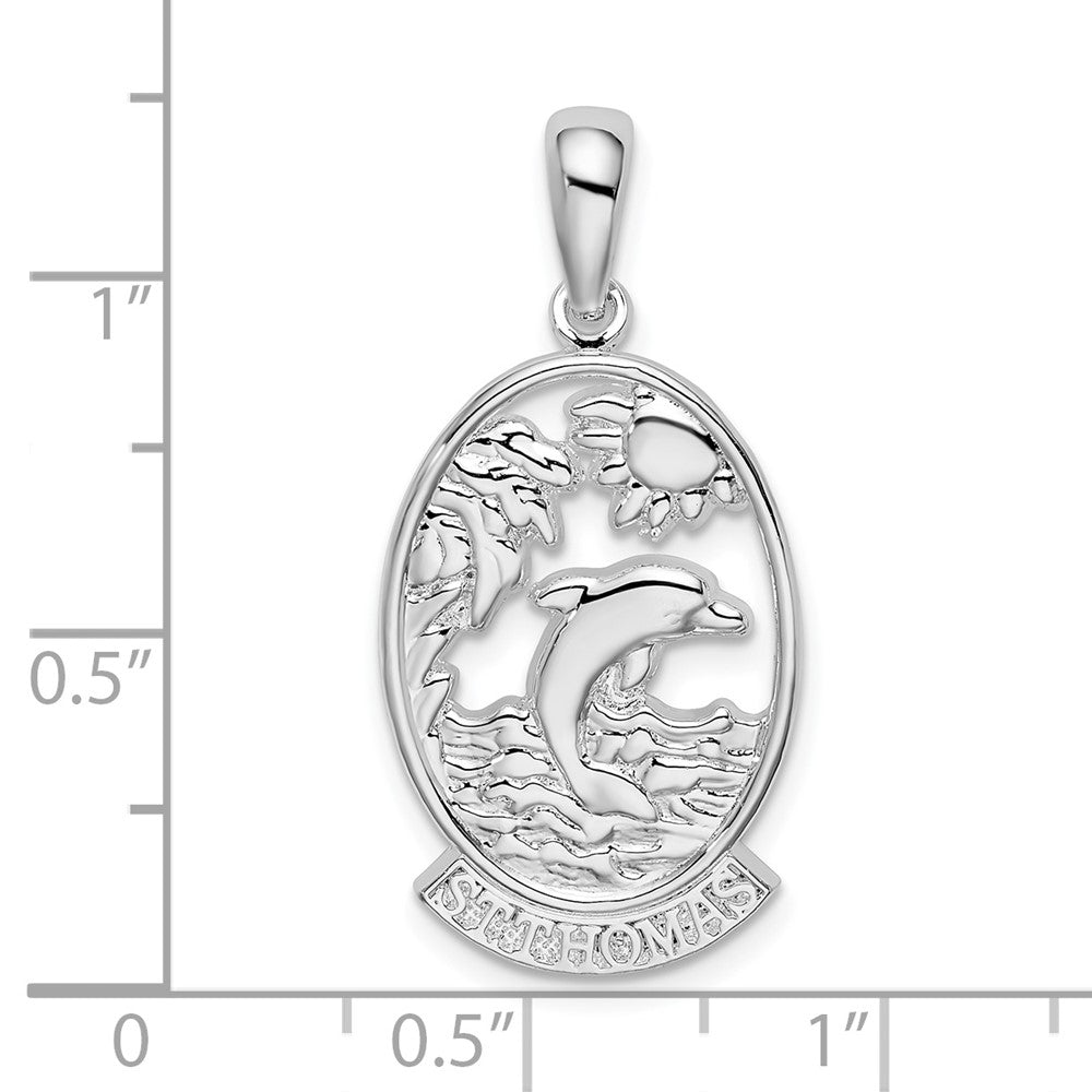 Sterlingsilber De-ani Rhodiniert St. Thomas Delfin Sunset Anhänger