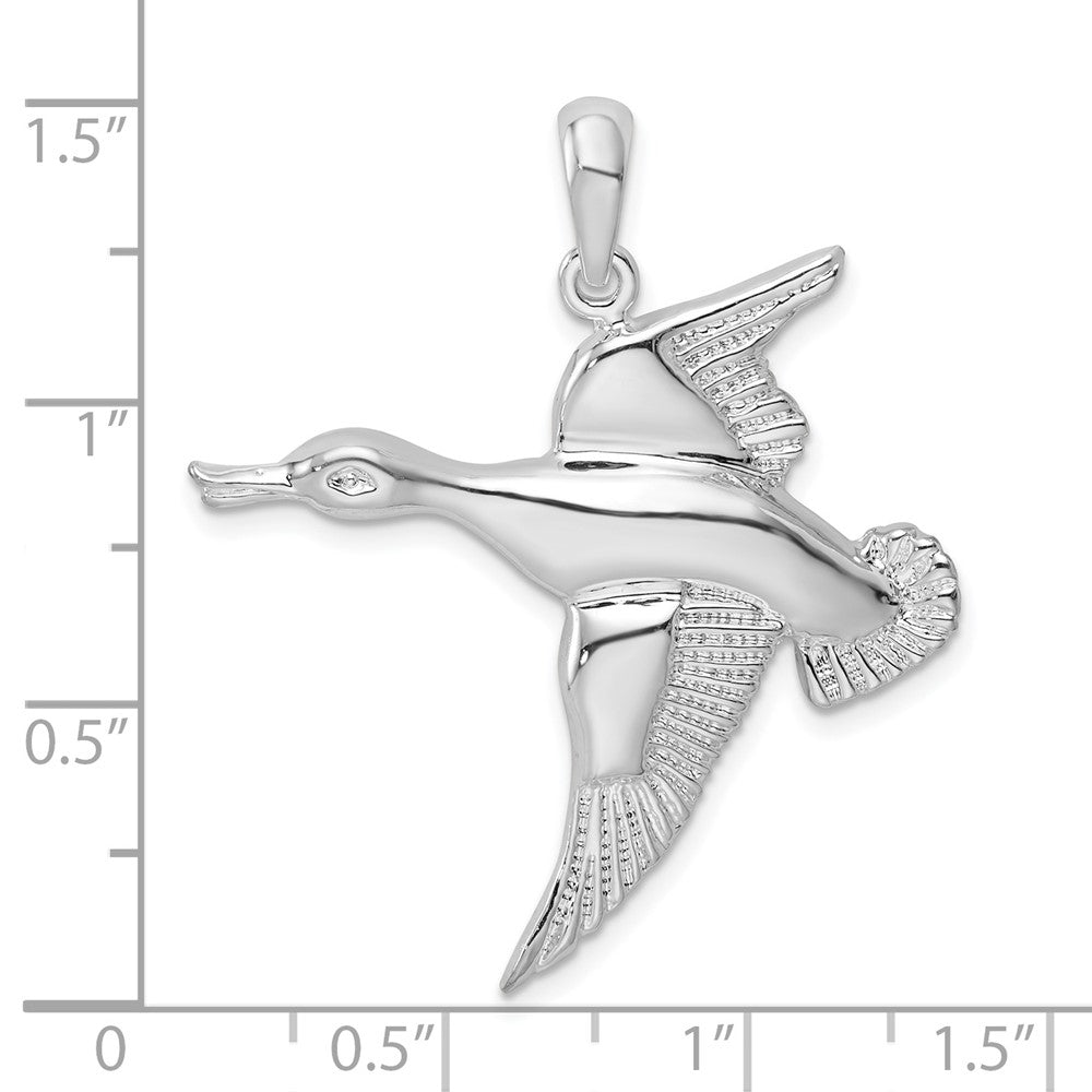 Sterlingsilber De-ani Rhodiniert Poliert Flying Duck Anhänger