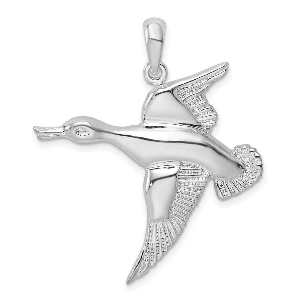 Sterlingsilber De-ani Rhodiniert Poliert Flying Duck Anhänger