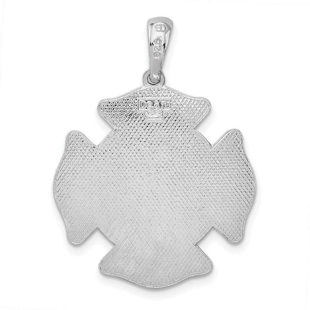 Sterlingsilber De-ani Rhodiniert St. Florian Feuer Department Medaille Anhänger