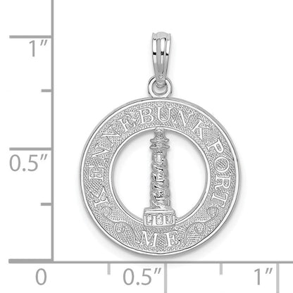 Sterlingsilber De-ani Rhodiniert Kennebunkport Kreis mit Leuchtturm Anhänger