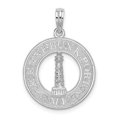 Sterlingsilber De-ani Rhodiniert Kennebunkport Kreis mit Leuchtturm Anhänger