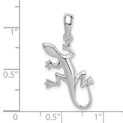 Sterlingsilber De-ani Rhodiniert Poliert Gecko Anhänger