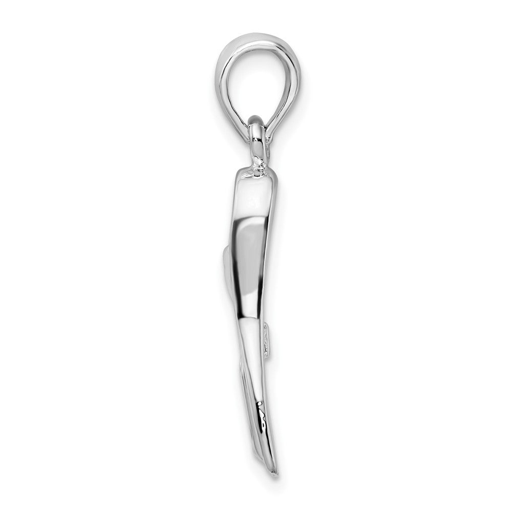 Sterlingsilber De-ani Rhodiniert Poliert 3d Scuba Flipper Anhänger