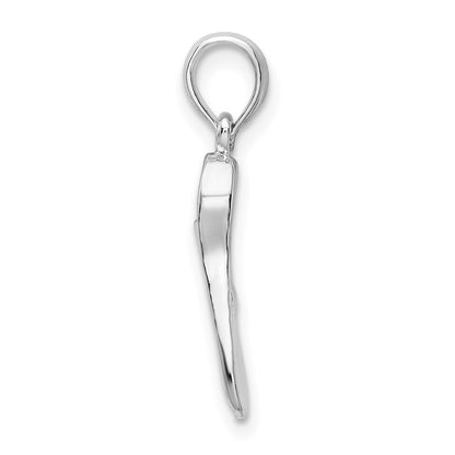 Sterlingsilber De-ani Rhodiniert Poliert 3d Scuba Flipper Anhänger