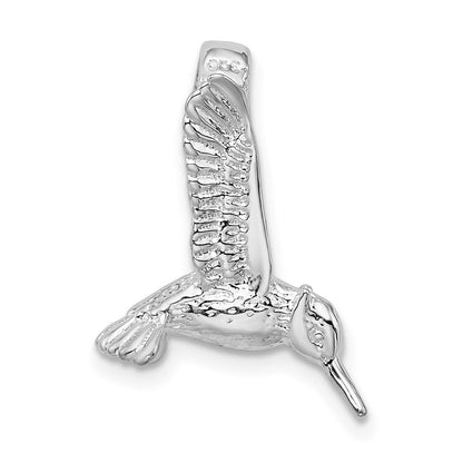Sterlingsilber De-ani Rhodiniert Poliert 3d Hummingbird Anhänger