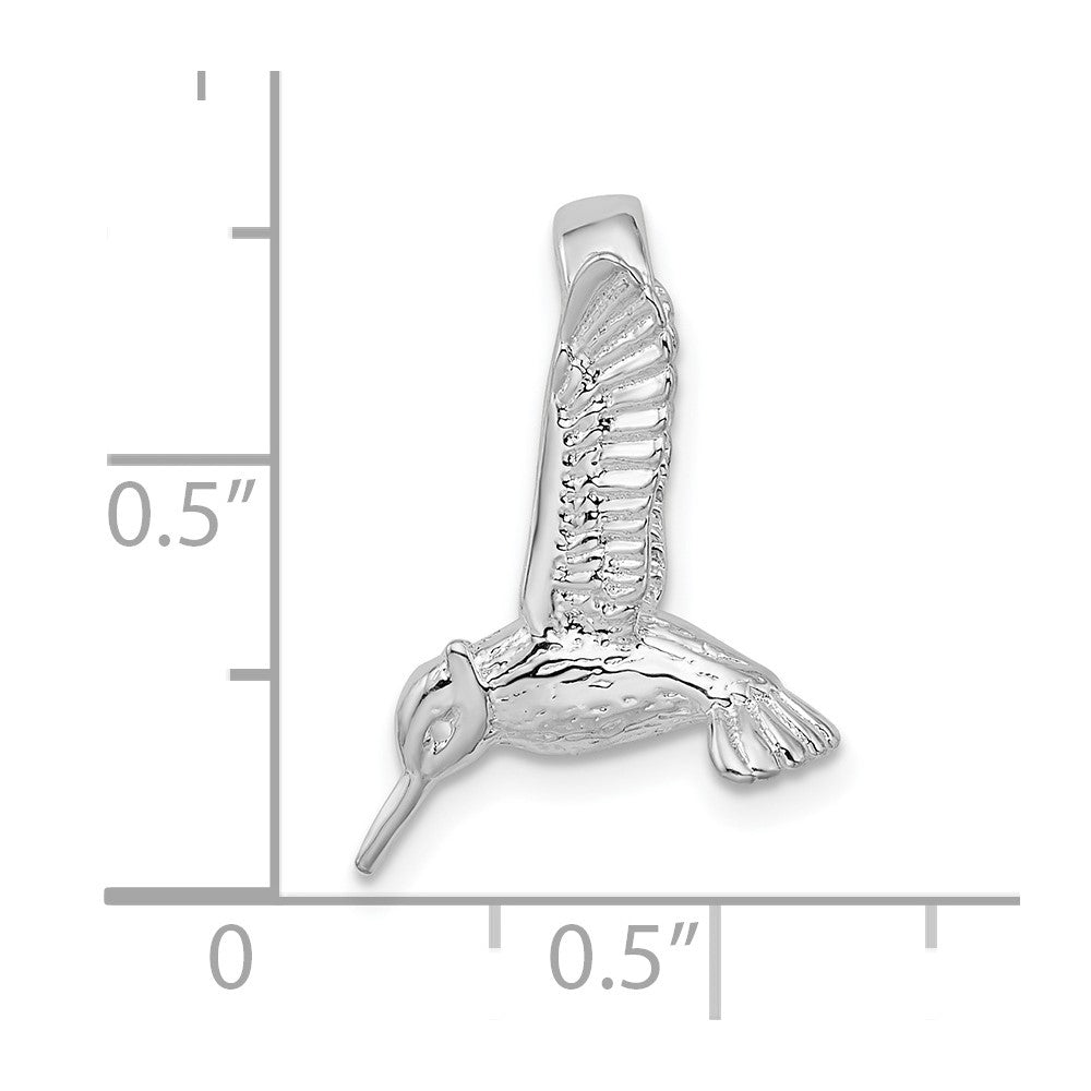 Sterlingsilber De-ani Rhodiniert Poliert 3d Hummingbird Anhänger