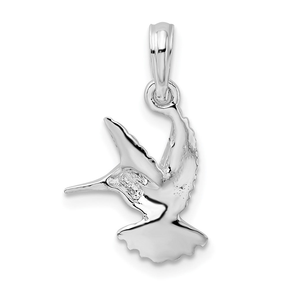 Sterlingsilber De-ani Rhodiniert Poliert Hummingbird Anhänger