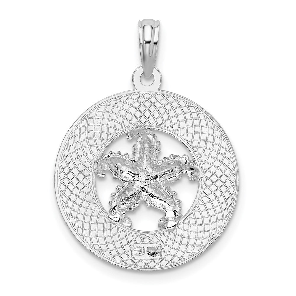 Sterlingsilber De-ani Rhodiniert Fort Myers Beach Florida Kreis mit Seestern Anhänger