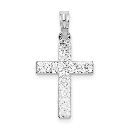 Sterlingsilber De-ani Rhodiniert All-over Diamantiert Lateinisch Kreuz Anhänger