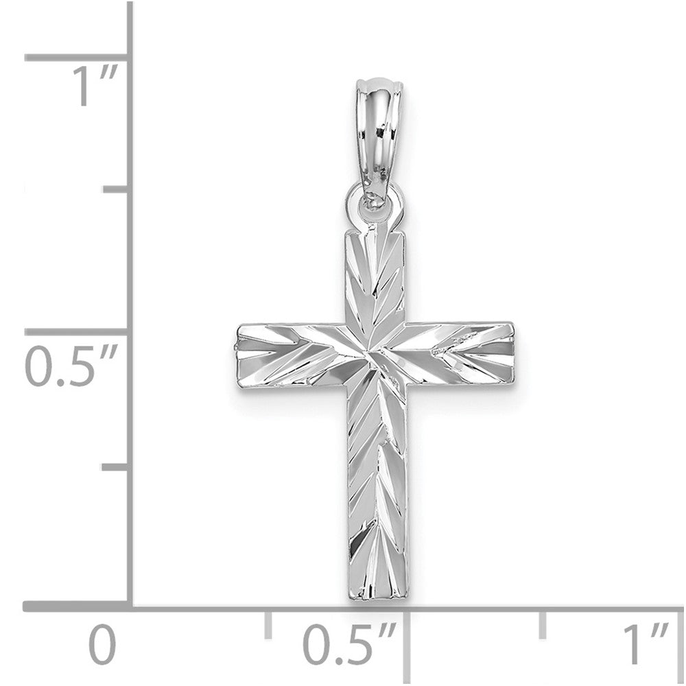 Sterlingsilber De-ani Rhodiniert All-over Diamantiert Lateinisch Kreuz Anhänger